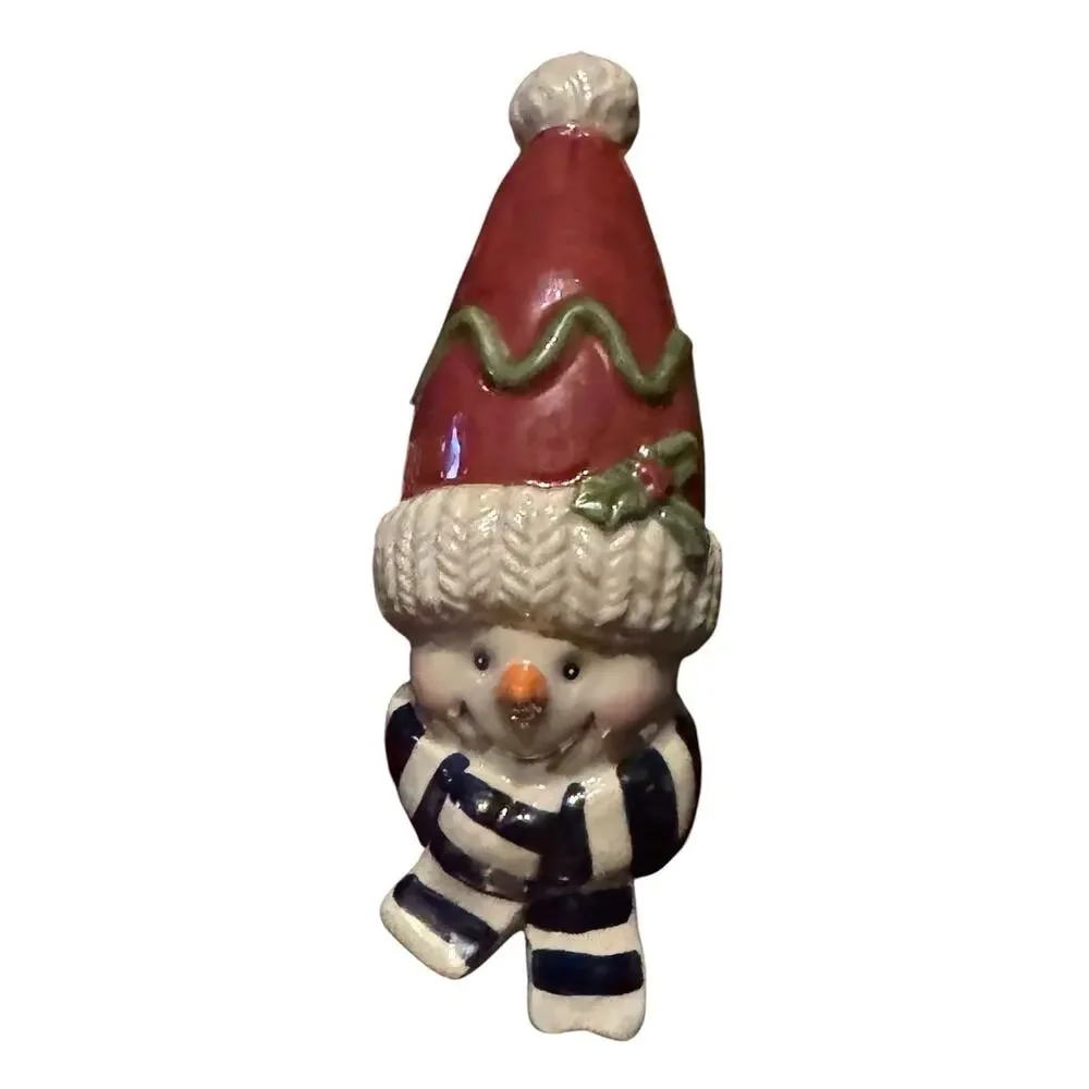 Ceramic‎ Snowman Shelf Sitter Christmas Holiday Ornament Winter Home Decor